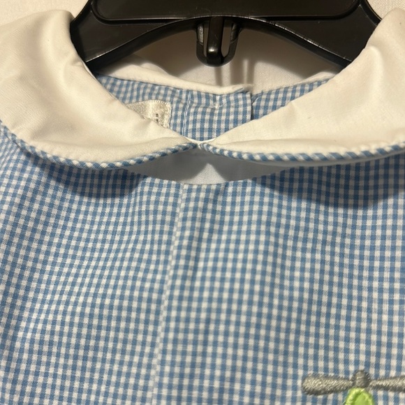 Petit Ami Blue and White Bodysuit with Embroidered Detail - Picture 3 of 9